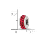 Reflections 925 Sterling Silver Scarlet Double Row Preciosa Crystal Bead 10 x 4 mm
