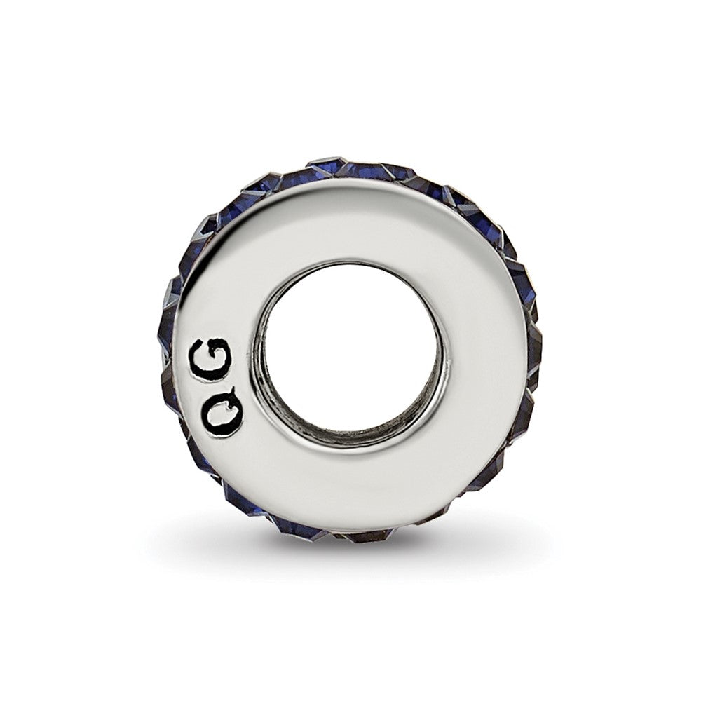 Reflections 925 Sterling Silver Dark Blue Double Row Preciosa Crystal Bead 10 x 4 mm