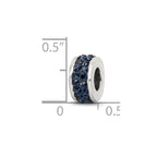 Reflections 925 Sterling Silver Dark Blue Double Row Preciosa Crystal Bead 10 x 4 mm