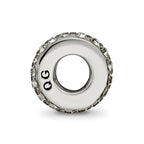 Reflections 925 Sterling Silver Silver/Grey Double Row Preciosa Crystal Bead 10 x 4 mm