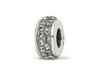 Reflections 925 Sterling Silver Silver/Grey Double Row Preciosa Crystal Bead 10 x 4 mm