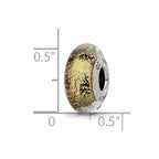 Reflections 925 Sterling Silver Black/ Italian Murano Glass Bead 13 x 7 mm