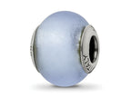 Reflections 925 Sterling Silver Light Blue Matte Italian Murano Bead 11 x 10 mm