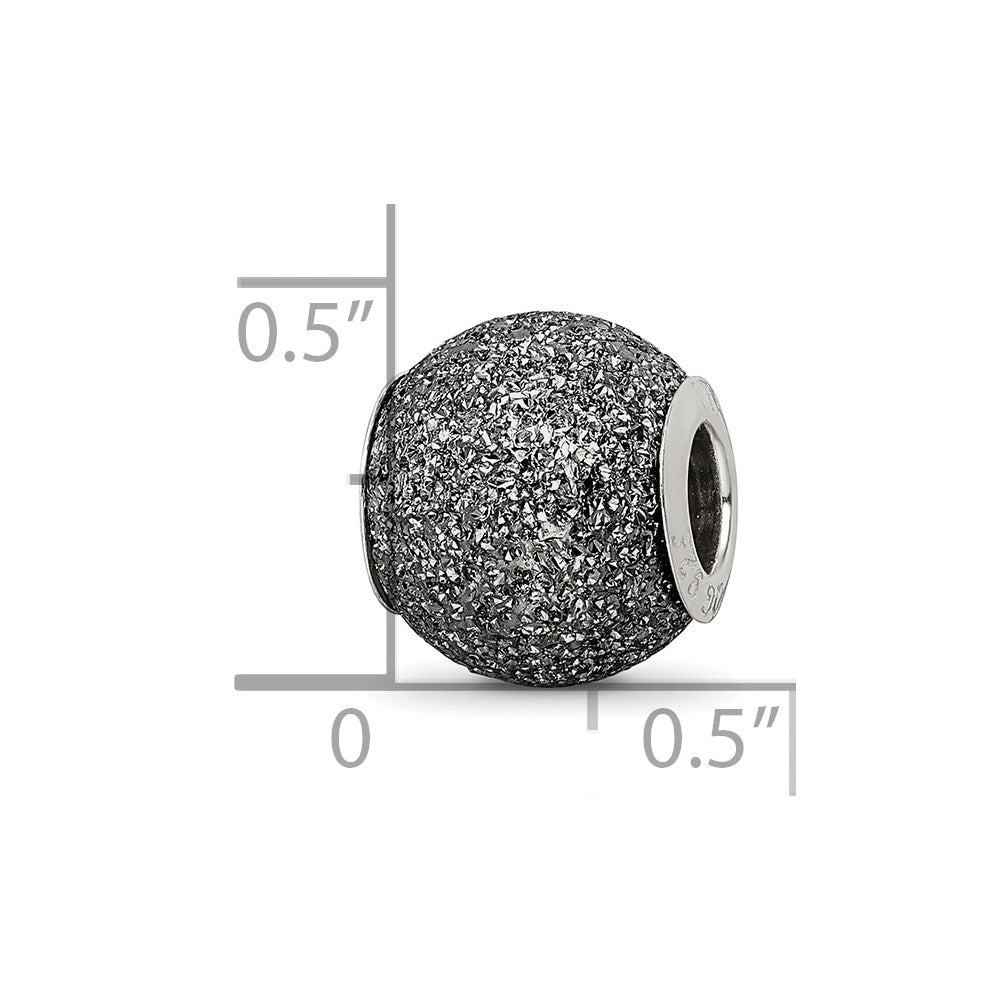 Reflections 925 Sterling Silver Grey Laser Cut Bead 10 x 10 mm