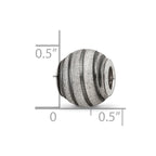 Reflections 925 Sterling Silver Grey Laser Cut Bead 10 x 10 mm