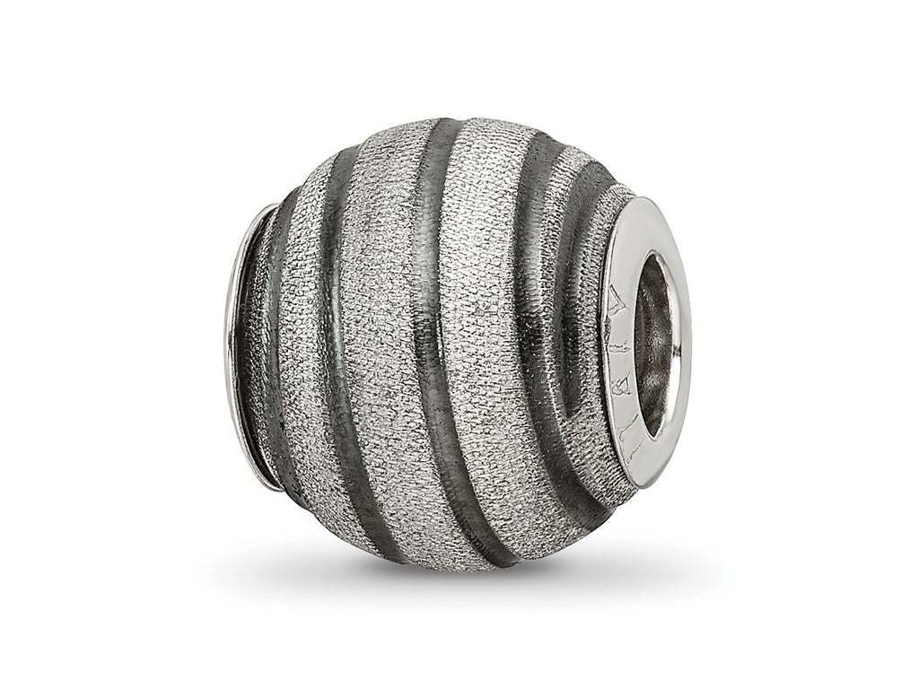 Reflections 925 Sterling Silver Grey Laser Cut Bead 10 x 10 mm