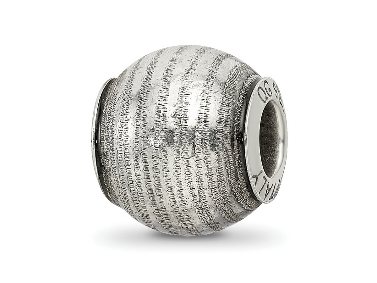 Reflections 925 Sterling Silver Grey Laser Cut Bead 10 x 10 mm