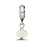 Reflections 925 Sterling Silver Yellow Dichroic Glass Dangle Bead 19 x 7 mm