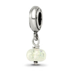Reflections 925 Sterling Silver Yellow Dichroic Glass Dangle Bead 19 x 7 mm