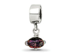 Reflections 925 Sterling Silver Purple Dichroic Glass Dangle Bead 20 x 10 mm