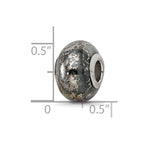 Reflections 925 Sterling Silver Grey with Platinum Foil Ceramic Bead 13 x 9 mm