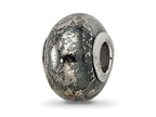 Reflections 925 Sterling Silver Grey with Platinum Foil Ceramic Bead 13 x 9 mm