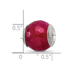 Reflections 925 Sterling Silver Fuchsia Cracked Agate with Shell Stone Bead 13 x 13 mm