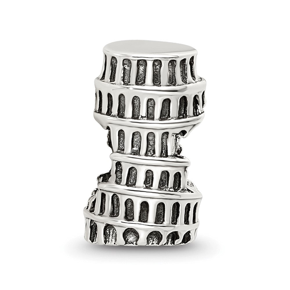 Reflections 925 Sterling Silver Leaning Tower of Pisa Bead 11 x 6 mm
