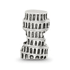 Reflections 925 Sterling Silver Leaning Tower of Pisa Bead 11 x 6 mm