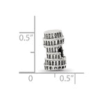 Reflections 925 Sterling Silver Leaning Tower of Pisa Bead 11 x 6 mm
