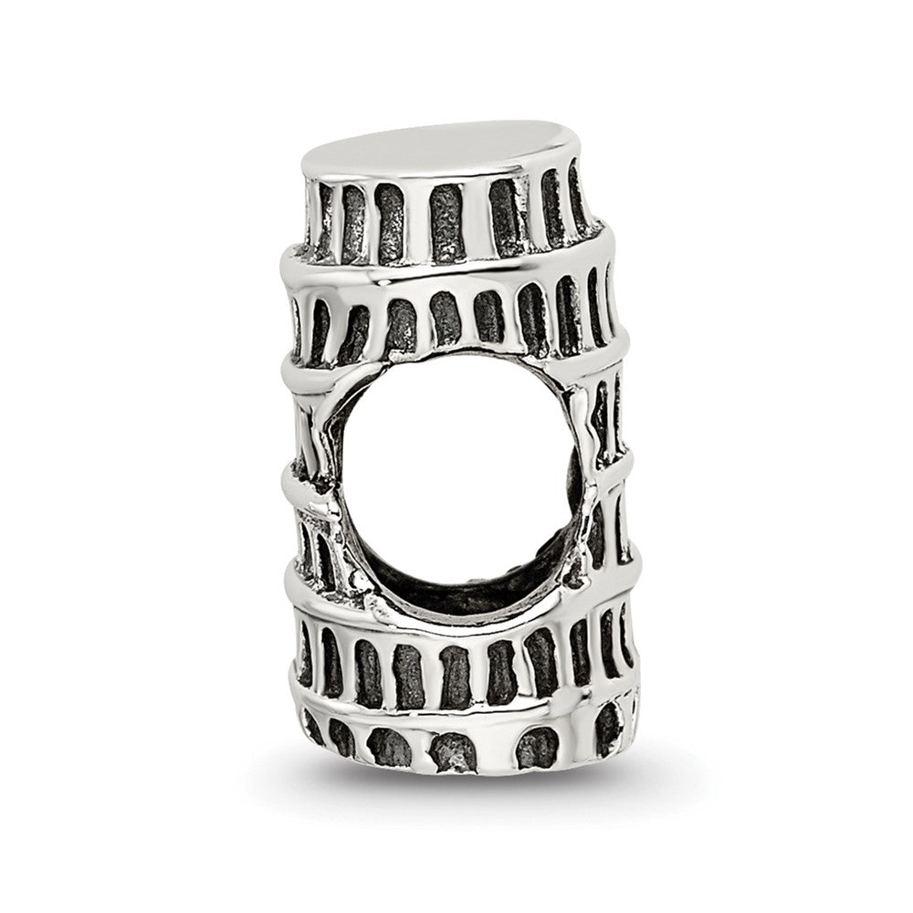 Reflections 925 Sterling Silver Leaning Tower of Pisa Bead 11 x 6 mm