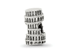 Reflections 925 Sterling Silver Leaning Tower of Pisa Bead 11 x 6 mm