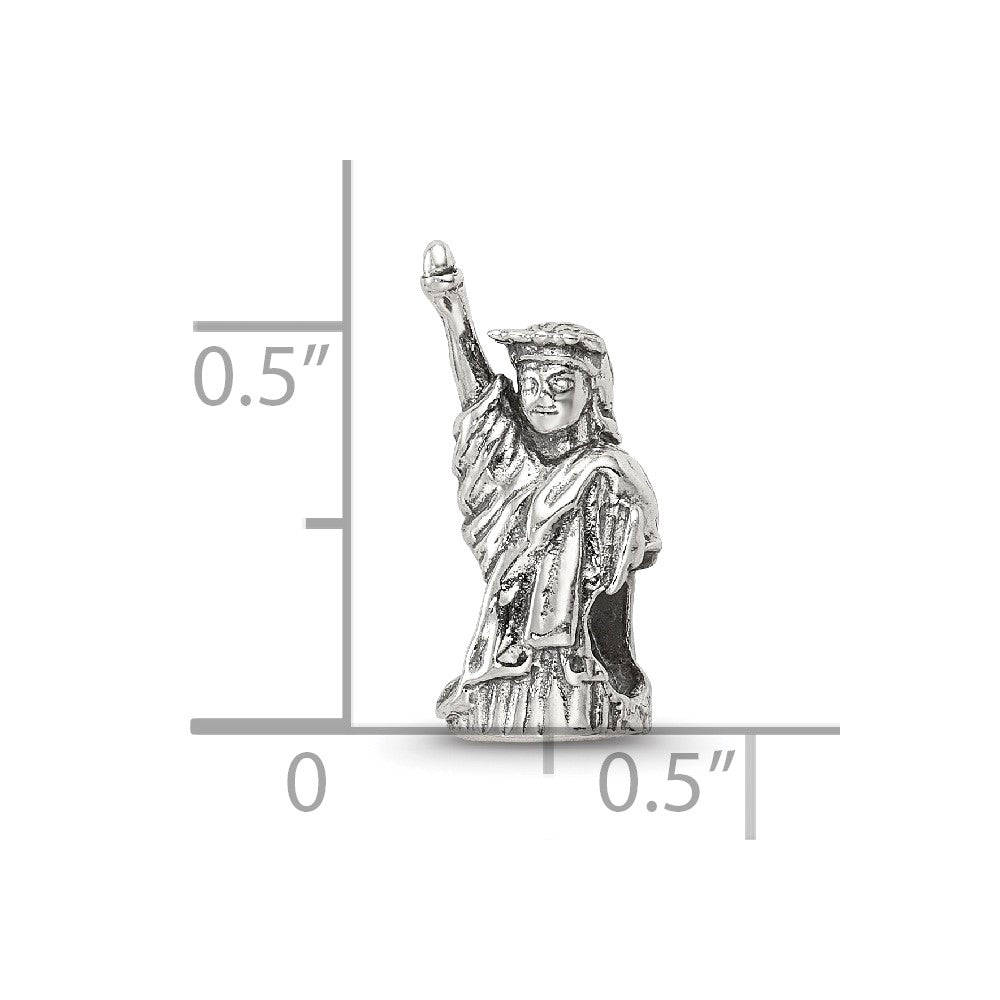 Reflections 925 Sterling Silver Statue of Liberty Bead 15 x 6 mm