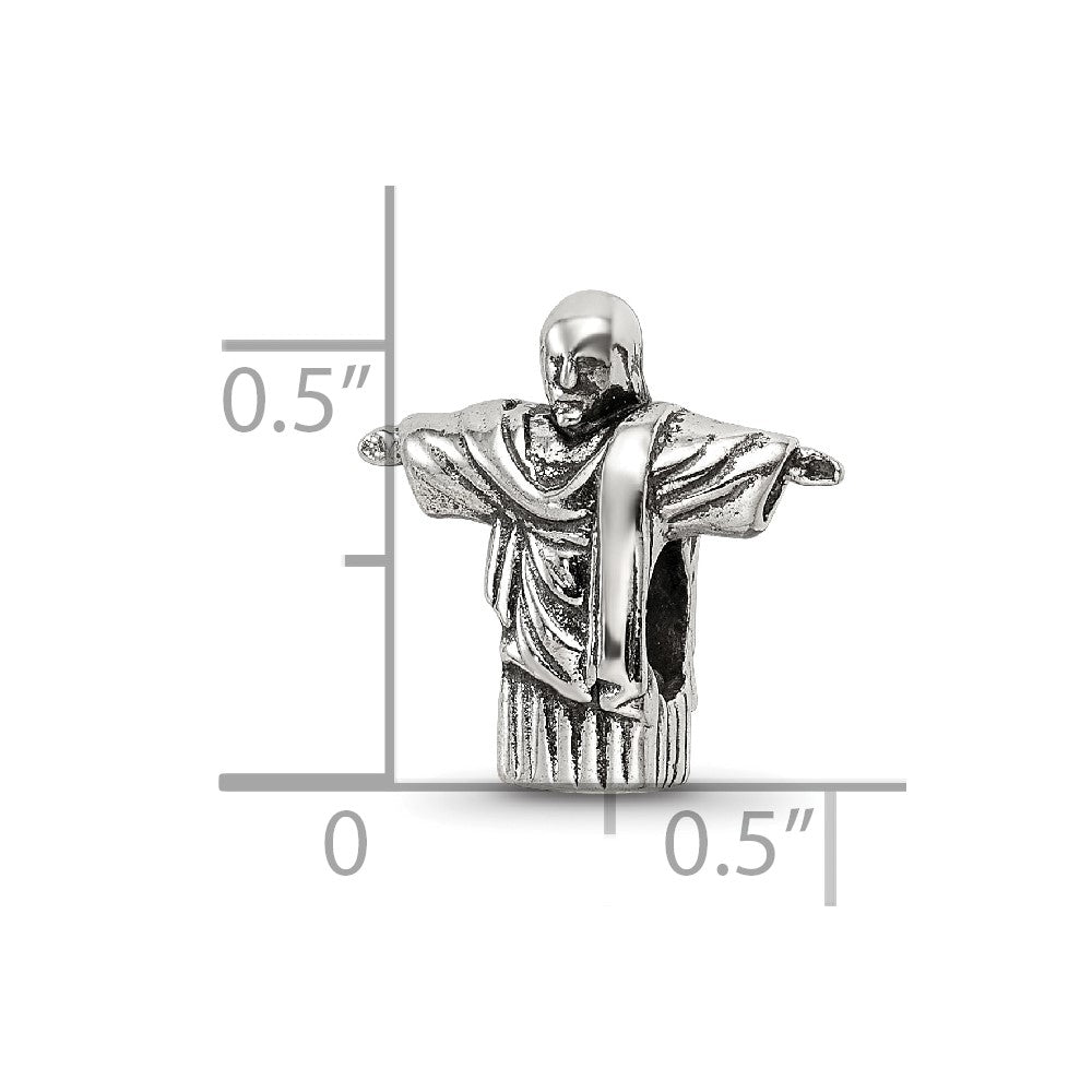 Reflections 925 Sterling Silver Christ the Redeemer Bead 13 x 14 mm
