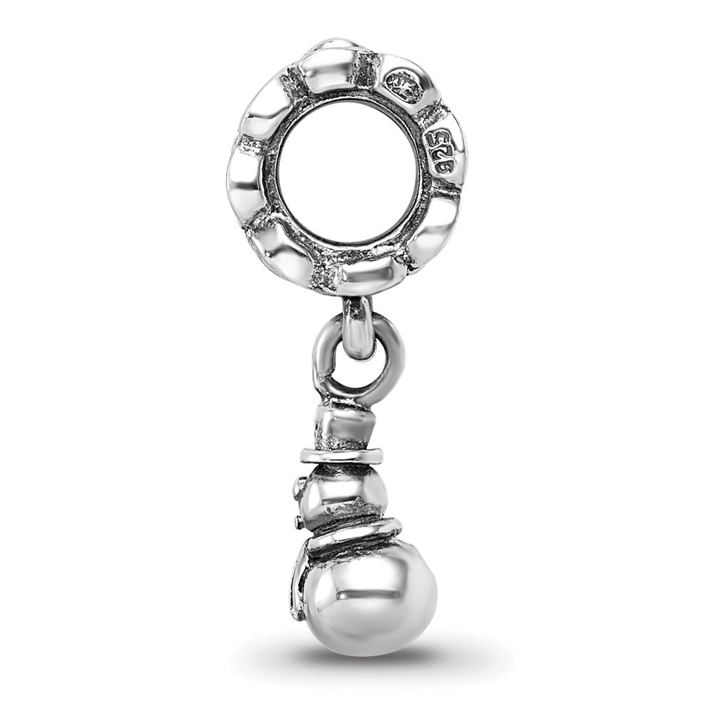 Reflections 925 Sterling Silver Snowman Dangle Bead 17 x 5 mm
