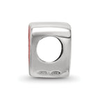 Reflections 925 Sterling Silver Red Enameled Heart Bead 9 x 9 mm