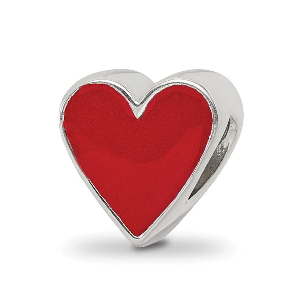 Reflections 925 Sterling Silver Red Enameled Heart Bead 9 x 9 mm