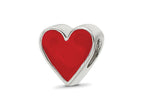Reflections 925 Sterling Silver Red Enameled Heart Bead 9 x 9 mm