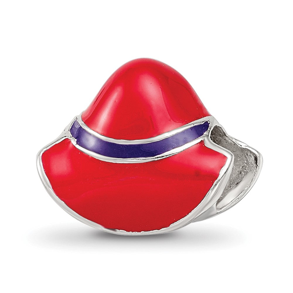 Reflections 925 Sterling Silver Enameled Red Hat Society Bead 9 x 11 mm