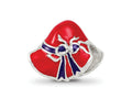 Reflections 925 Sterling Silver Enameled Red Hat Society Bead 9 x 11 mm