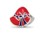 Reflections 925 Sterling Silver Enameled Red Hat Society Bead 9 x 11 mm