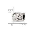 Reflections 925 Sterling Silver Best Friend Bead 7 x 9 mm