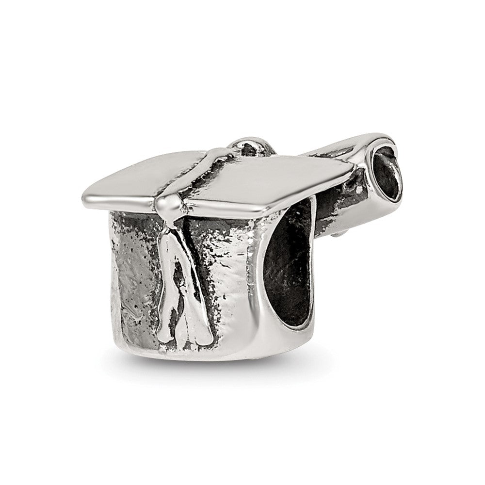 Reflections 925 Sterling Silver Graduation Cap and Diploma Bead 11 x 9 mm