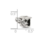 Reflections 925 Sterling Silver Graduation Cap and Diploma Bead 11 x 9 mm