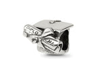 Reflections 925 Sterling Silver Graduation Cap and Diploma Bead 11 x 9 mm