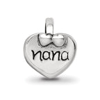 Reflections 925 Sterling Silver Nana Heart Bead 10 x 9 mm