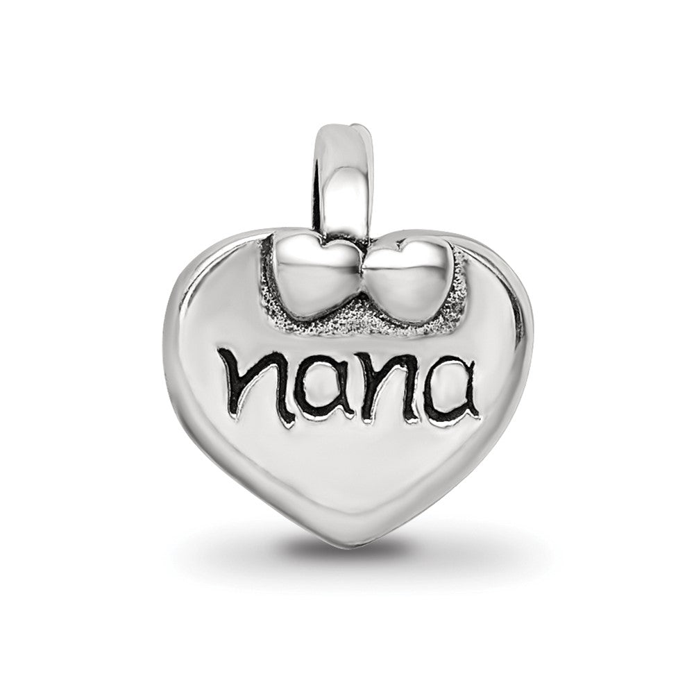 Reflections 925 Sterling Silver Nana Heart Bead 10 x 9 mm