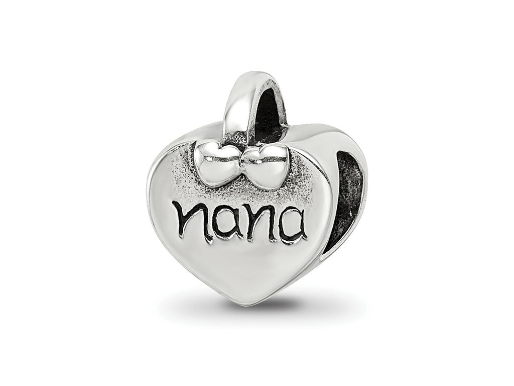 Reflections 925 Sterling Silver Nana Heart Bead 10 x 9 mm