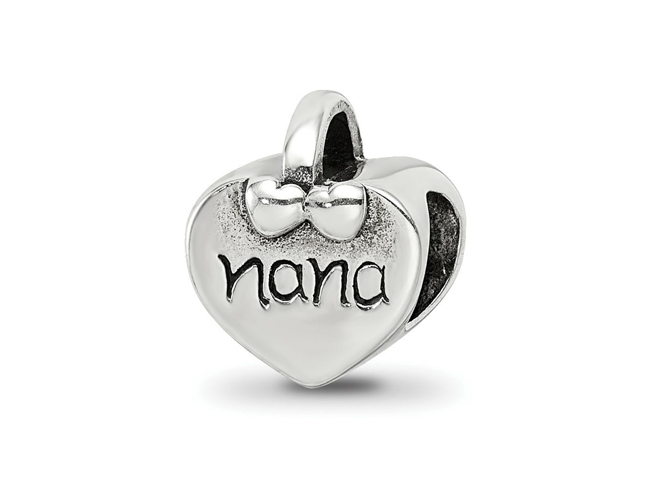 Reflections 925 Sterling Silver Nana Heart Bead 10 x 9 mm
