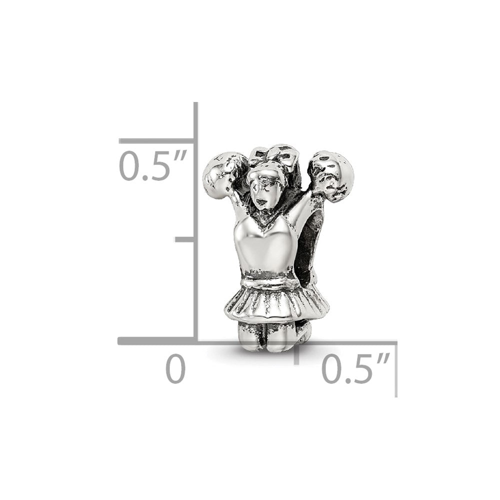 Reflections 925 Sterling Silver Cheerleader Bead 12 x 9 mm