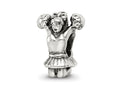 Reflections 925 Sterling Silver Cheerleader Bead 12 x 9 mm