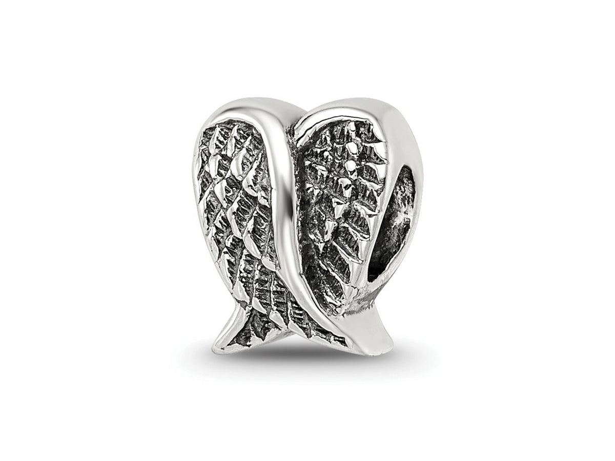 Reflections 925 Sterling Silver Heart Shaped Wings Bead 9 x 7 mm