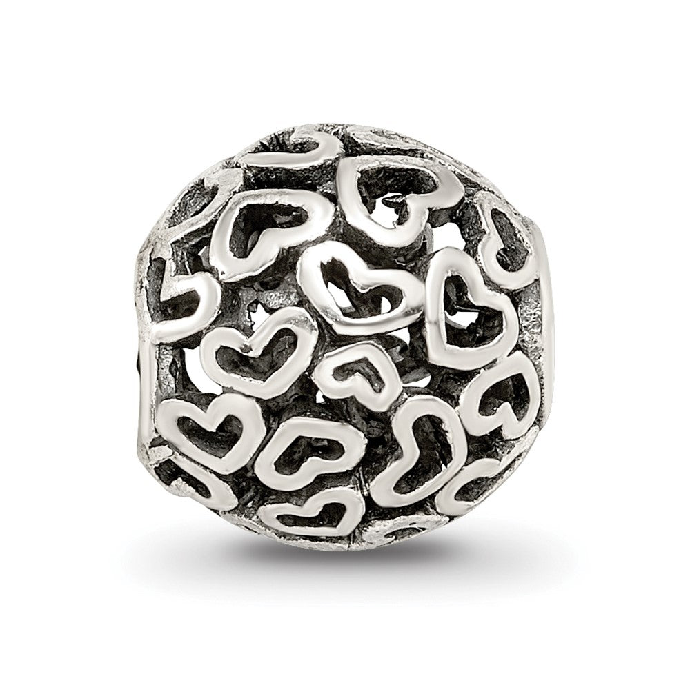 Reflections 925 Sterling Silver Hearts Bali Bead 10 x 10 mm