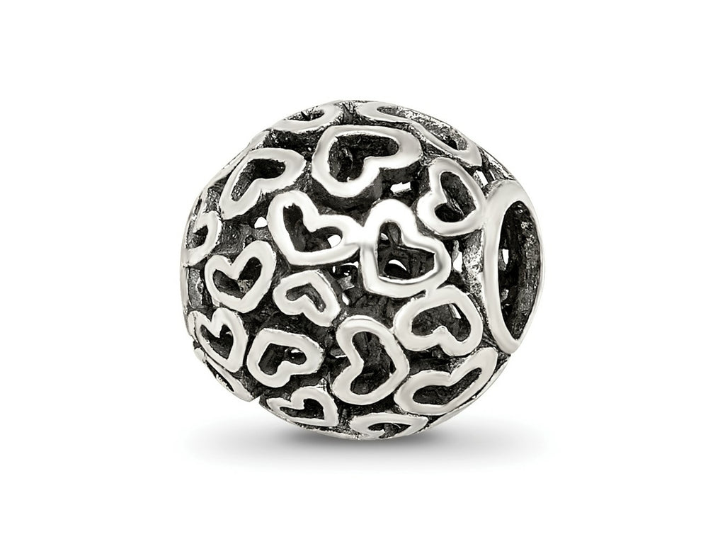 Reflections 925 Sterling Silver Hearts Bali Bead 10 x 10 mm