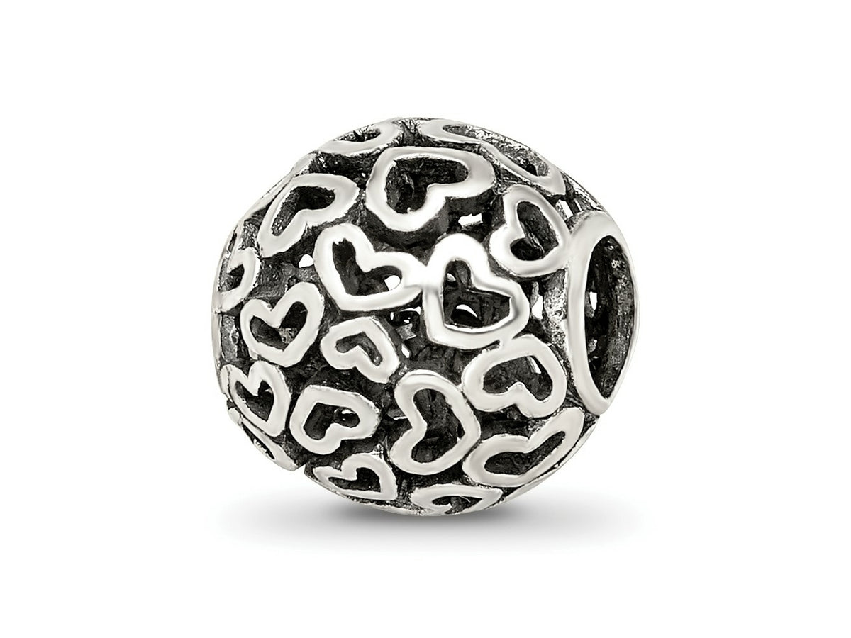 Reflections 925 Sterling Silver Hearts Bali Bead 10 x 10 mm