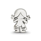 Reflections 925 Sterling Silver Little Sister Girl Bead 9 x 7 mm