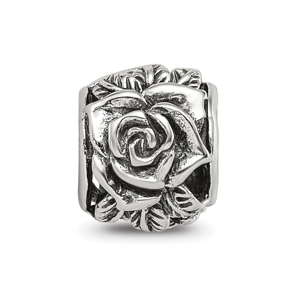 Reflections 925 Sterling Silver Rose Bali Bead 9 x 7 mm