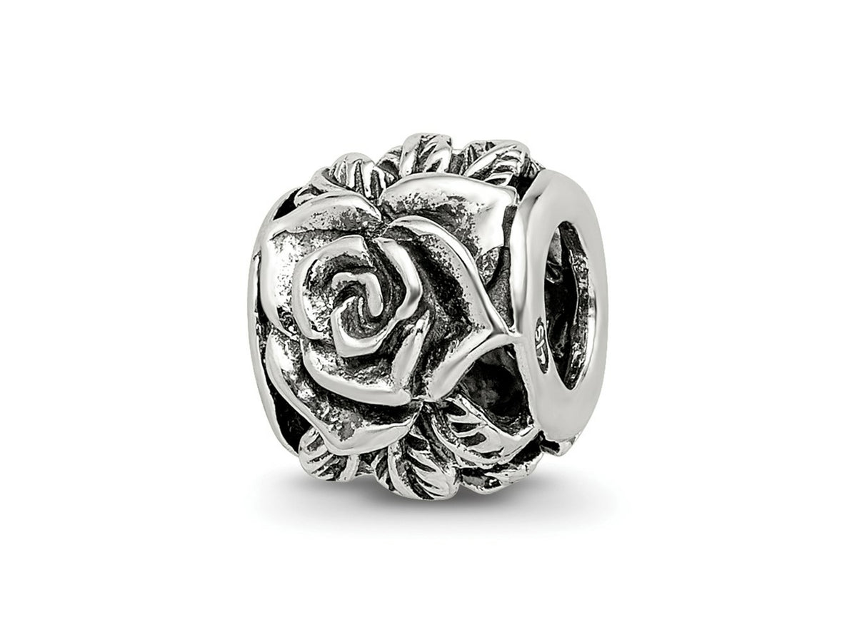 Reflections 925 Sterling Silver Rose Bali Bead 9 x 7 mm