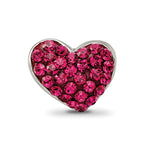 Reflections 925 Sterling Silver Red Preciosa Crystal Heart Bead 9 x 10 mm