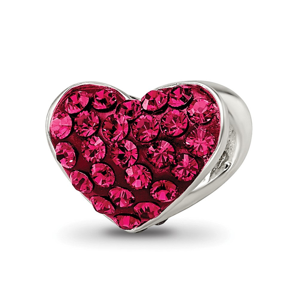 Reflections 925 Sterling Silver Red Preciosa Crystal Heart Bead 9 x 10 mm